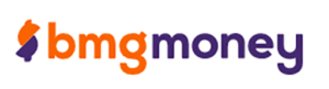 Bmg money logo on a white background showcasing its Perks.