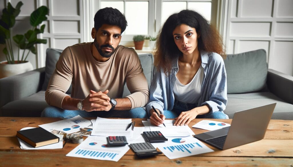 couple looking over finances